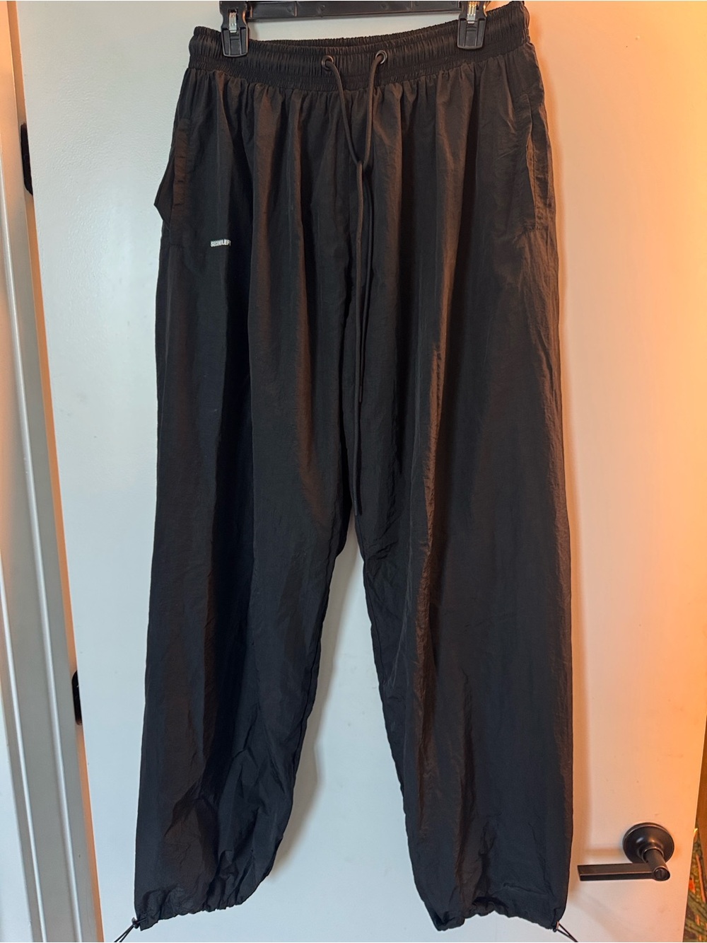 Women’s Secondleft parachute Drawstring Track Pants size large